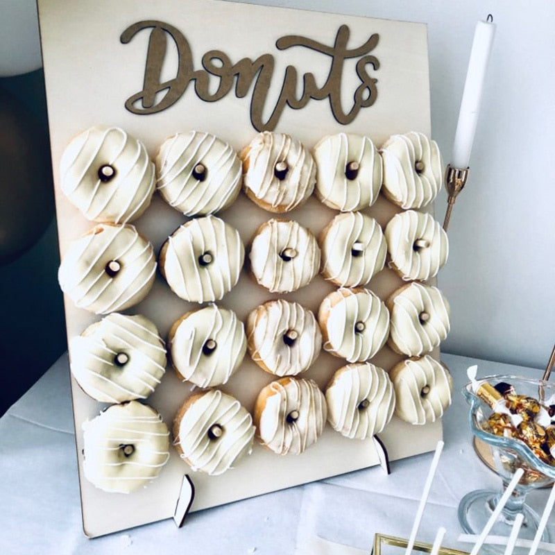 DIY Wooden Donut Wall Rustic Wedding Decoration Table Donut Party Decor Baby Showers Bridal Shower Birthday Party Favor