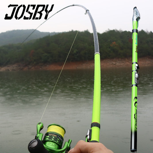 JOSBY Carbon Fiber Rock Fishing Rod Telescopic feeder pole Spinning Carp