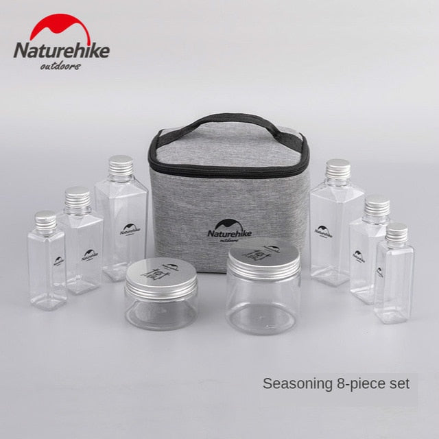 Naturehike 6pcs Outdoor Camping Tableware Storage Container Seasoning Bottles