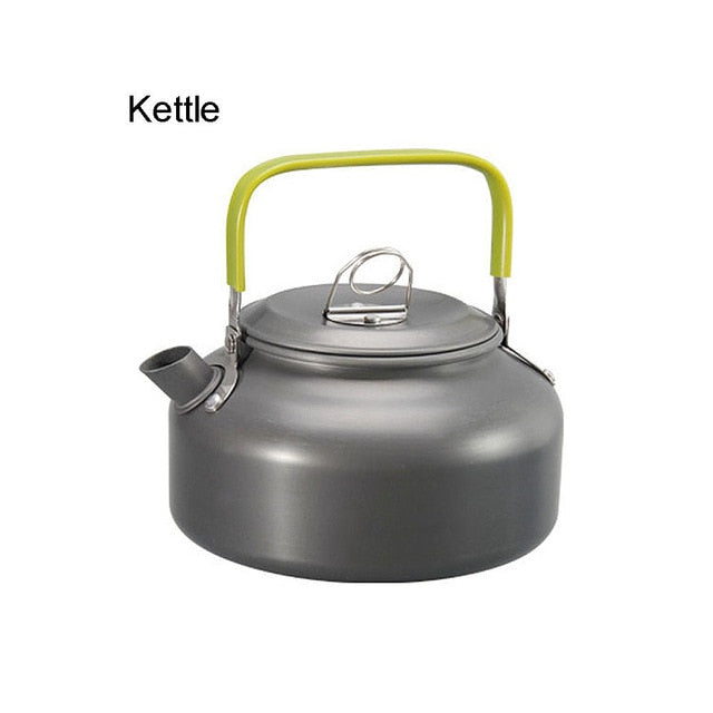 Camping Cookware Set Aluminum Nonstick Portable Outdoor Tableware  Kettle Pot Cookset Cooking Pan Bowl for Hiking BBQ Picnic