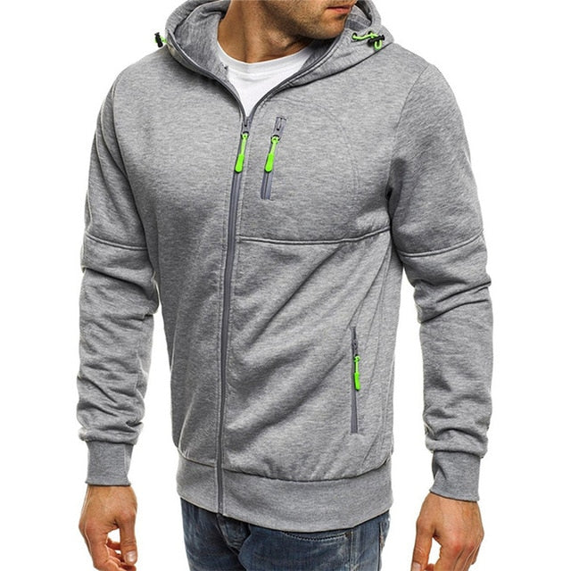 Covrlge Spring Men's Hooded Casual Zipper Sweatshirts