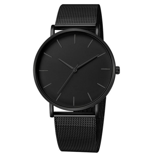 Unisex Stainless Steel Quartz Mesh band Watch