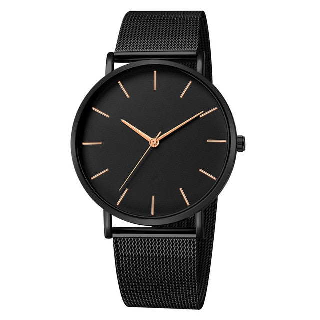 Unisex Stainless Steel Quartz Mesh band Watch