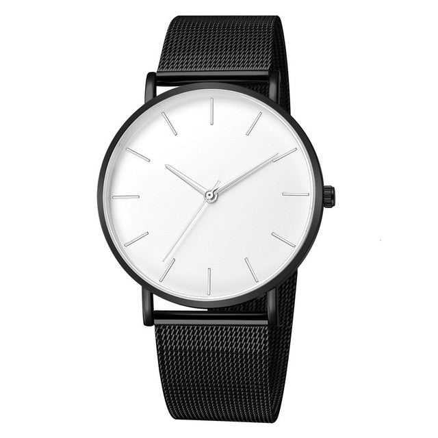 Unisex Stainless Steel Quartz Mesh band Watch