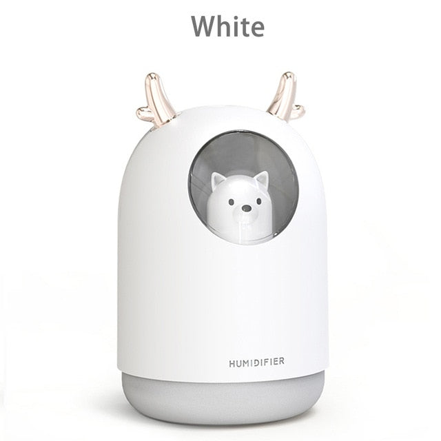 Air Humidifier 300ML Cute Rabbit Ultra-Silent USB Aroma Essential room Car LED Night Lamp  Air Purifier Mist Maker Air Fresher