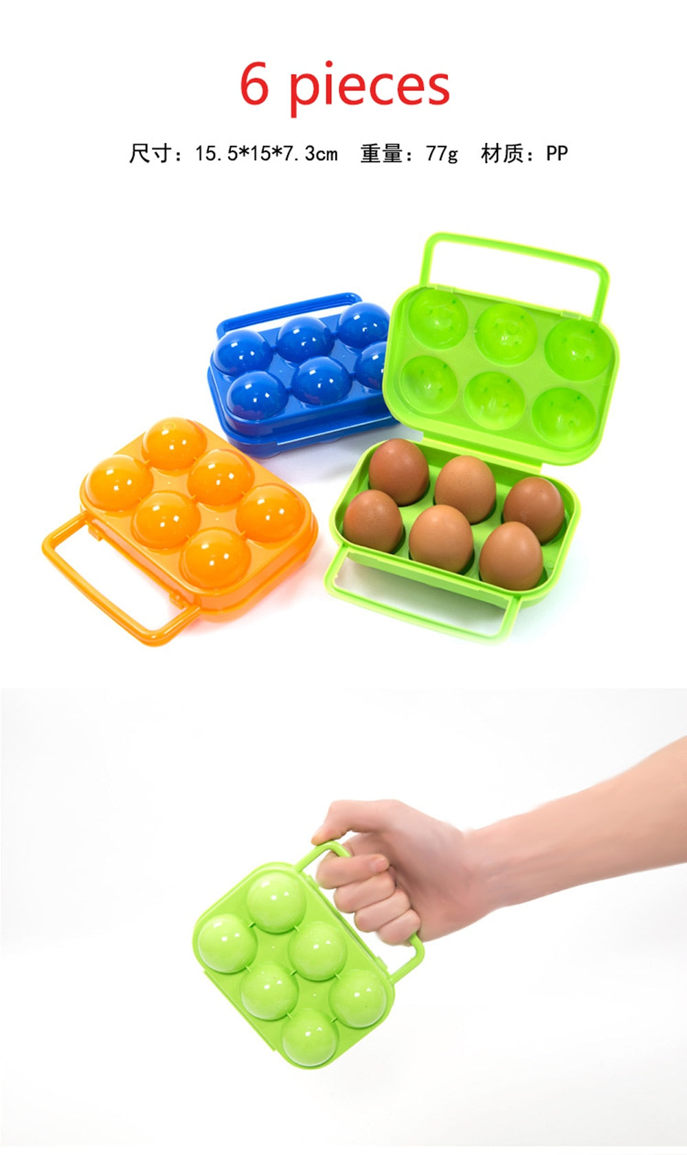 Outdoor Camping Tableware Portable Camping Picnic BBQ Egg Box Container