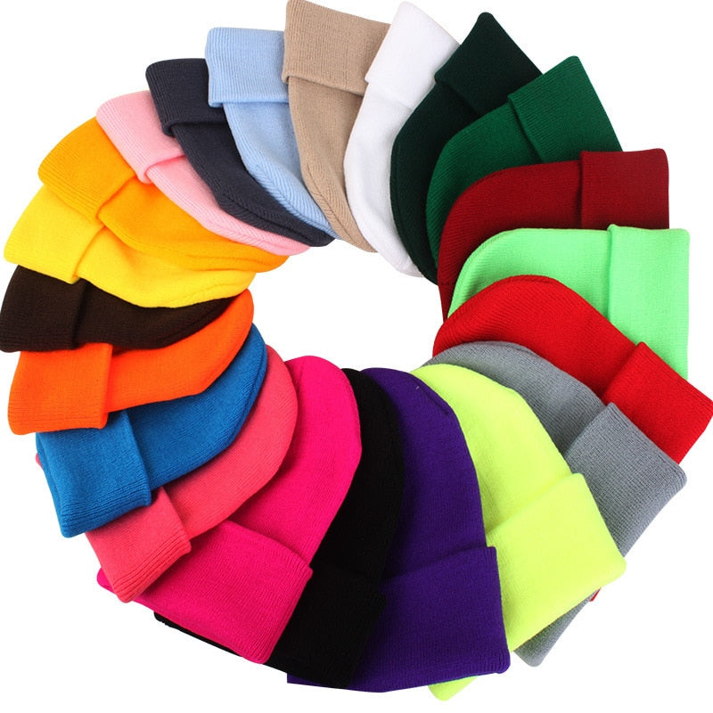 Winter Beanies Knitted Fluorescent Hat