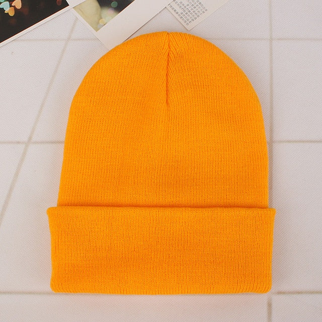 Winter Beanies Knitted Fluorescent Hat