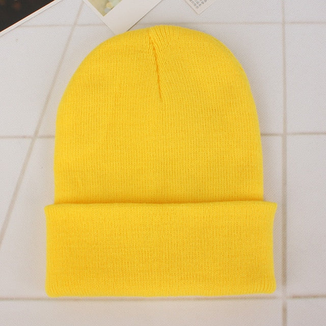 Winter Beanies Knitted Fluorescent Hat