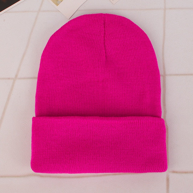 Winter Beanies Knitted Fluorescent Hat