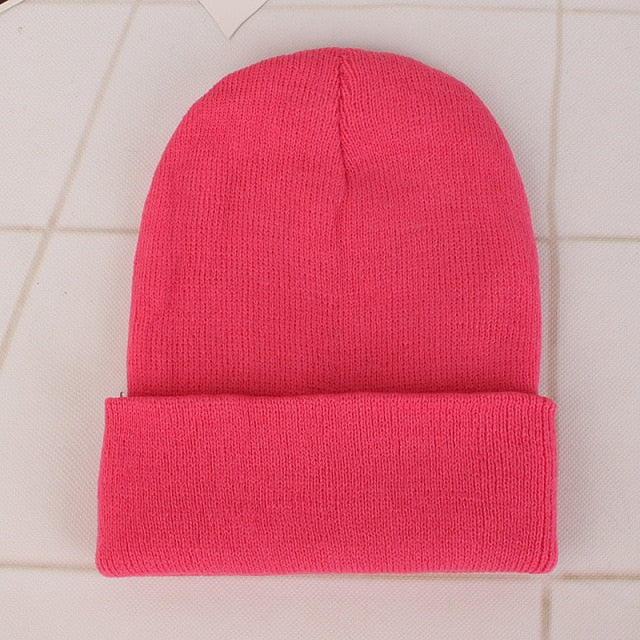 Winter Beanies Knitted Fluorescent Hat