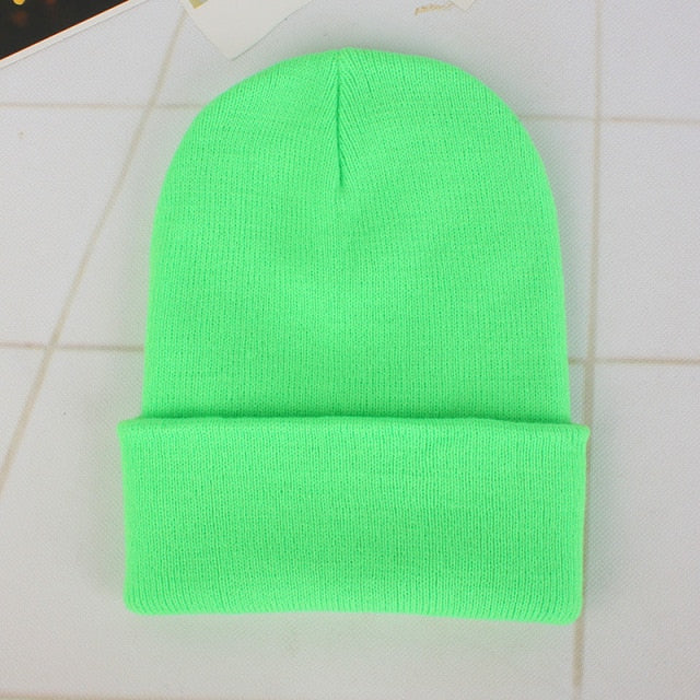 Winter Beanies Knitted Fluorescent Hat