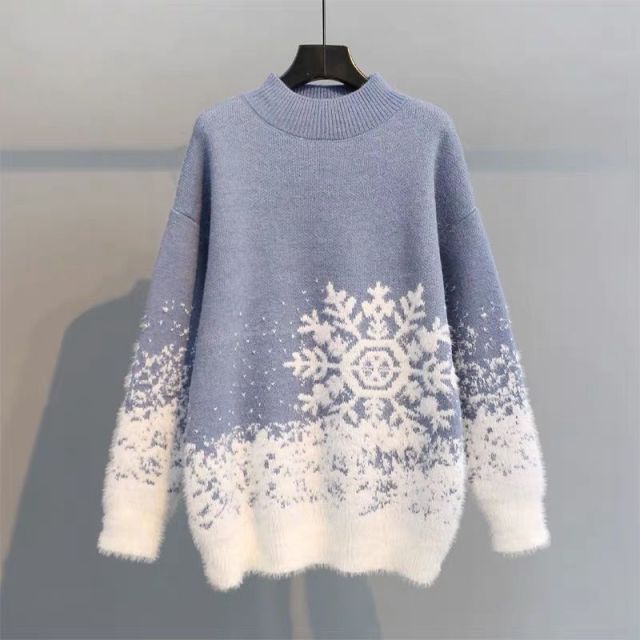 Christmas sweater thick knitted outer dress