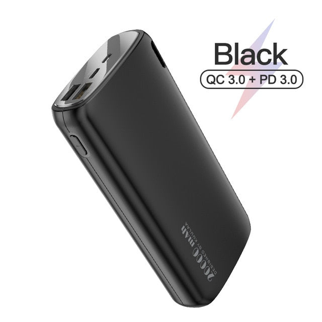 Power Bank 20000mAh Portable Charging Mobile Phone External Battery Charger Powerbank  White Black Pink for Android Iphone