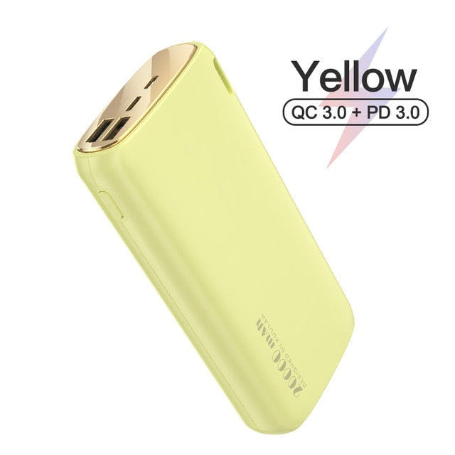 Power Bank 20000mAh Portable Charging Mobile Phone External Battery Charger Powerbank  White Black Pink for Android Iphone