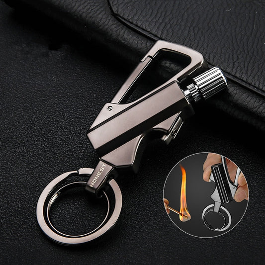 Honest Carabiner Permanent Match Lighter Striker Waterproof Outdoor Survival Tool Keychain Flint