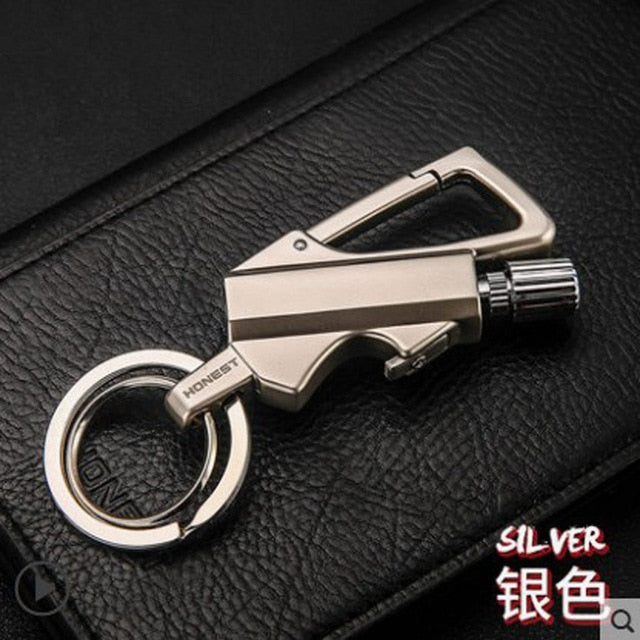 Honest Carabiner Permanent Match Lighter Striker Waterproof Outdoor Survival Tool Keychain Flint