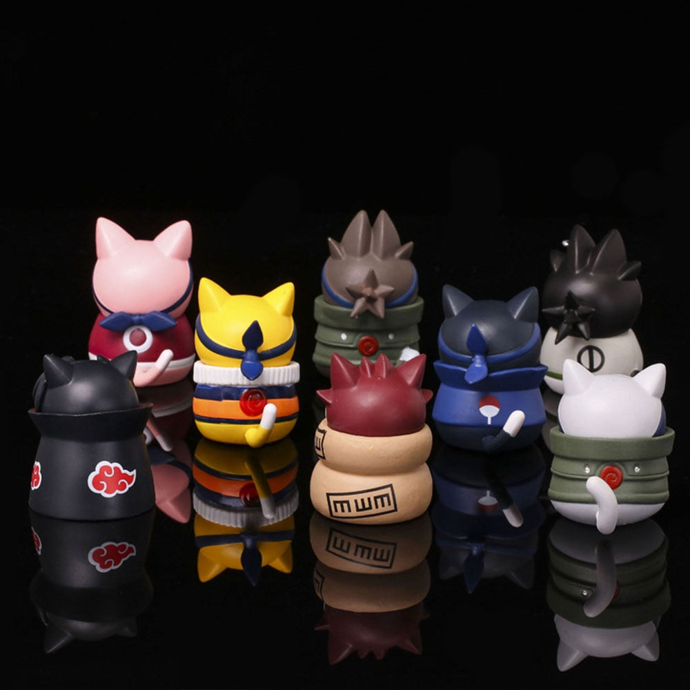 8PCS/Set Anime Naruto Figures Kawaii Toys Mini Q Version Doll Modle Action Model Figure Cartoon Kids Gift Toys Suit Dropshipping