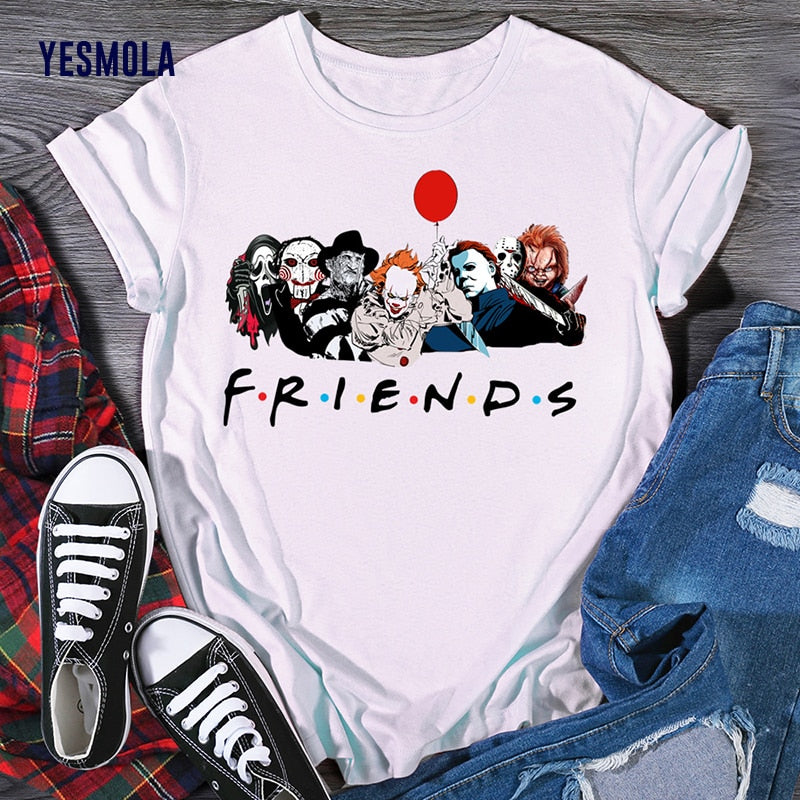 YESMOLA Horror Friends T-shirt