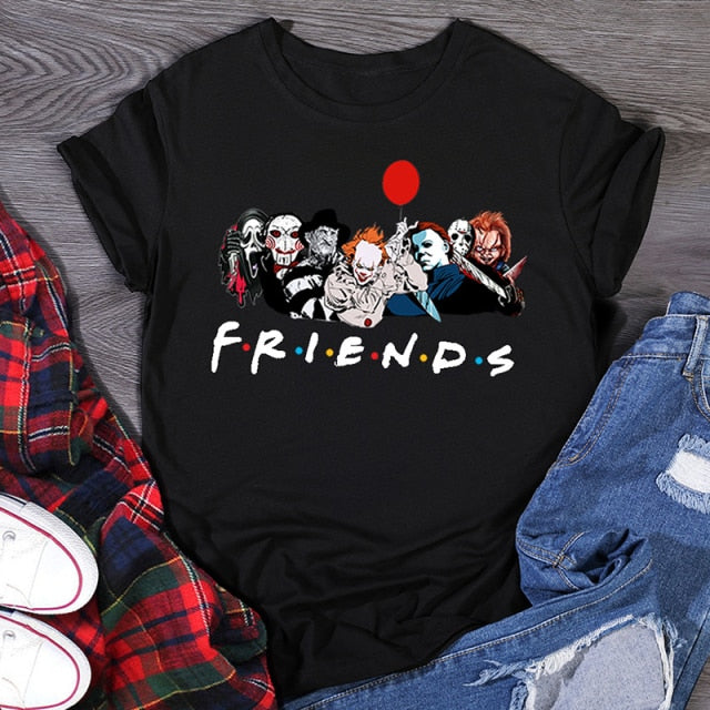 YESMOLA Horror Friends T-shirt