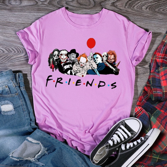 YESMOLA Horror Friends T-shirt