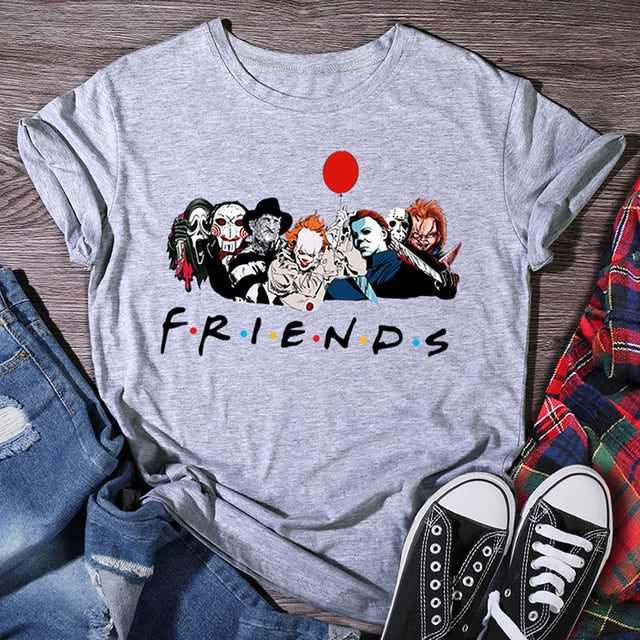 YESMOLA Horror Friends T-shirt