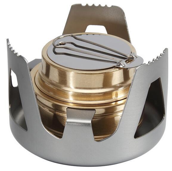 Portable Mini Alcohol Stove Burner Outdoor Ultralight Brass Camping Cooking Stove Outdoor Camping Backpacking Tourist Burner