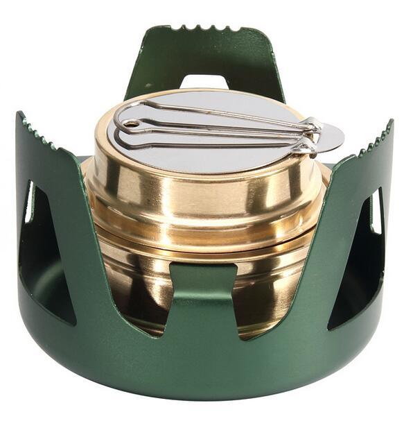 Portable Mini Alcohol Stove Burner Outdoor Ultralight Brass Camping Cooking Stove Outdoor Camping Backpacking Tourist Burner