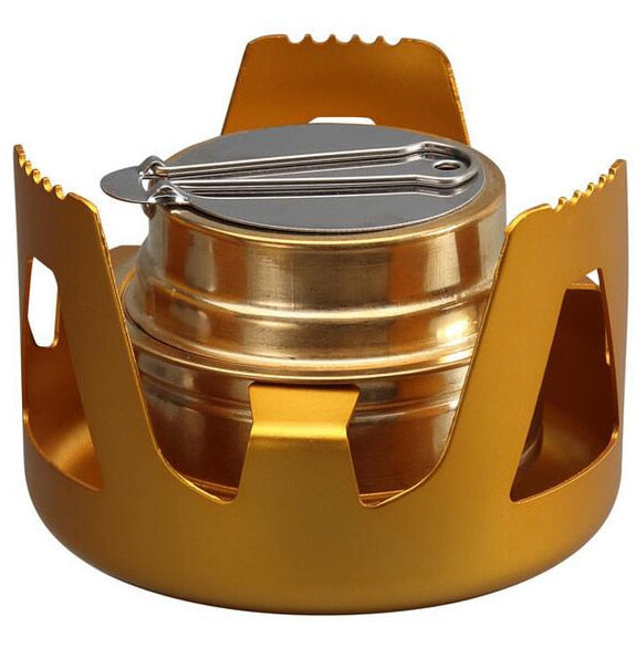 Portable Mini Alcohol Stove Burner Outdoor Ultralight Brass Camping Cooking Stove Outdoor Camping Backpacking Tourist Burner