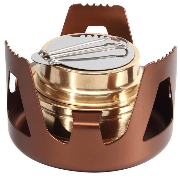 Portable Mini Alcohol Stove Burner Outdoor Ultralight Brass Camping Cooking Stove Outdoor Camping Backpacking Tourist Burner