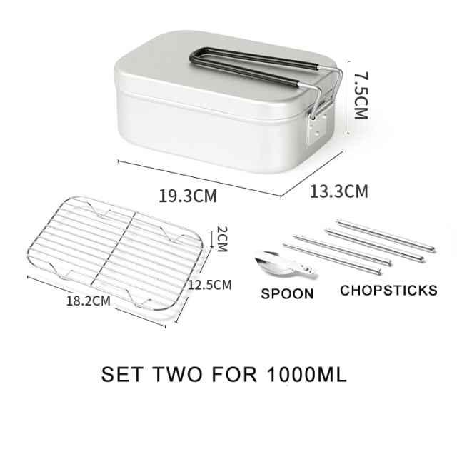 Aluminum Alloy Lunch Box Stainless Picnic Box Ourdoor Dinner Pail Travel Camping food Container