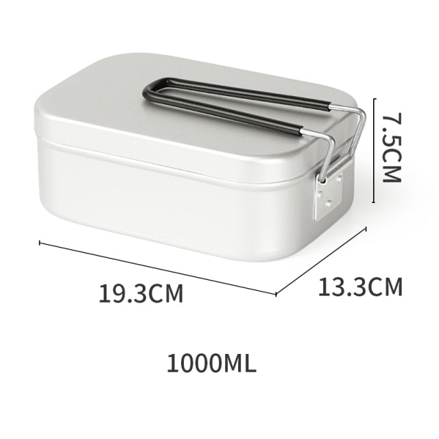 Aluminum Alloy Lunch Box Stainless Picnic Box Ourdoor Dinner Pail Travel Camping food Container