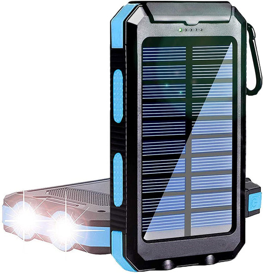 Outdoor Survival Camping Equipment 20000mAh Portable Waterproof Solar Power Charger Bank With LED Flashlights for Adventure Emer