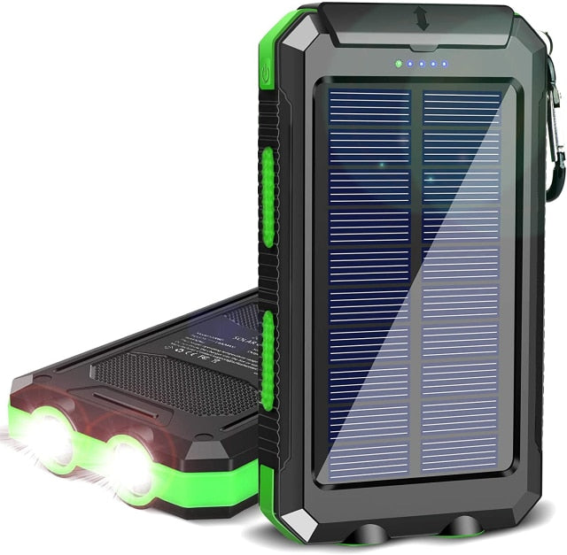 Outdoor Survival Camping Equipment 20000mAh Portable Waterproof Solar Power Charger Bank With LED Flashlights for Adventure Emer