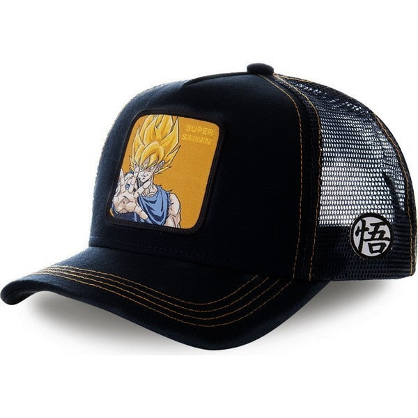 Dragon Ball & Naruto Anime Mesh Cap Hot Style Patch Trucker Hat Curved Brim Baseball Cap