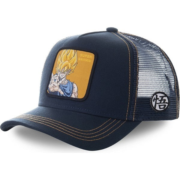 Dragon Ball & Naruto Anime Mesh Cap Hot Style Patch Trucker Hat Curved Brim Baseball Cap