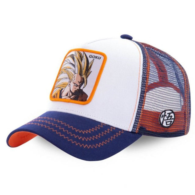 Dragon Ball & Naruto Anime Mesh Cap Hot Style Patch Trucker Hat Curved Brim Baseball Cap