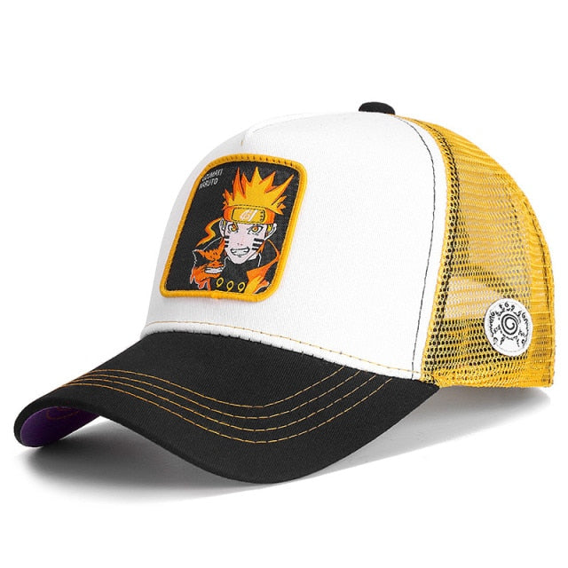 Dragon Ball & Naruto Anime Mesh Cap Hot Style Patch Trucker Hat Curved Brim Baseball Cap