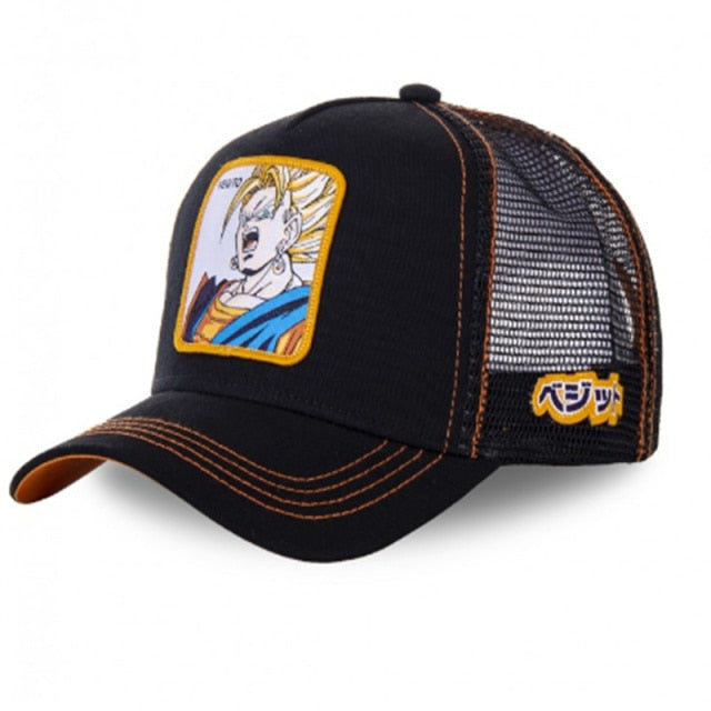 Dragon Ball & Naruto Anime Mesh Cap Hot Style Patch Trucker Hat Curved Brim Baseball Cap