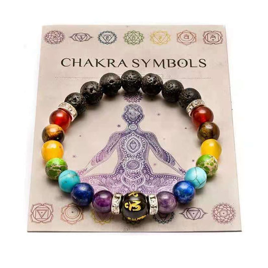 7 Chakra Bracelet with Meaning Card for Men and Women