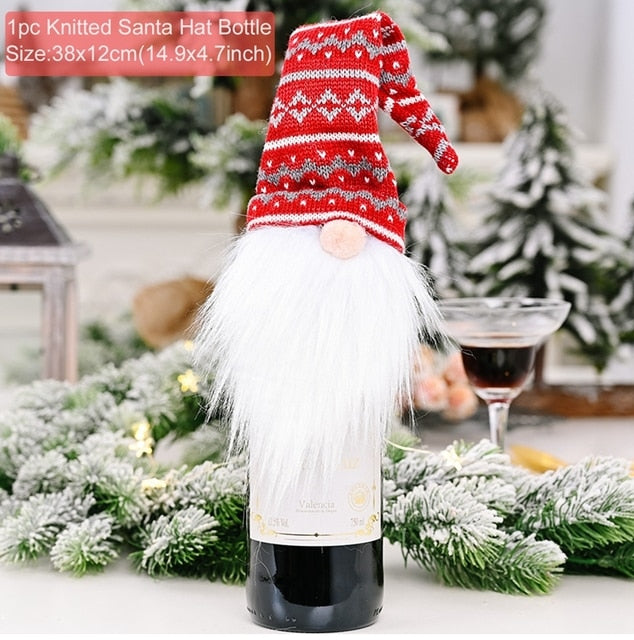 Christmas Wine Bottle Cover Decoration