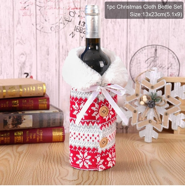 Christmas Wine Bottle Cover Decoration