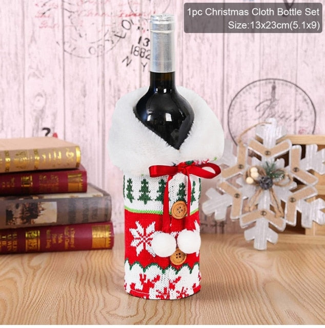 Christmas Wine Bottle Cover Decoration