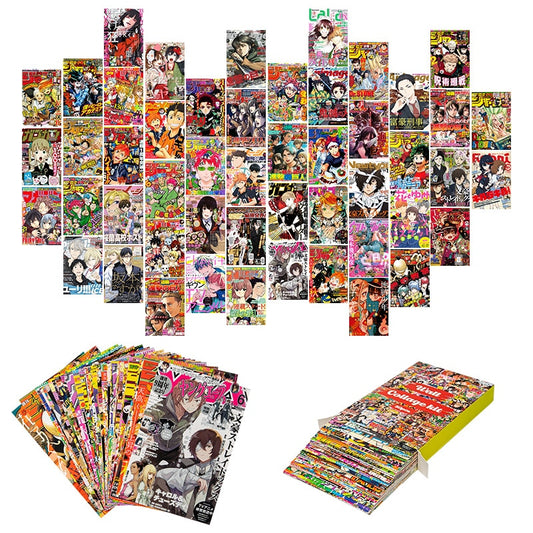 50Pcs Anime Magazine Covers Aesthetic Wall Collage Kit Manga Art Decoration