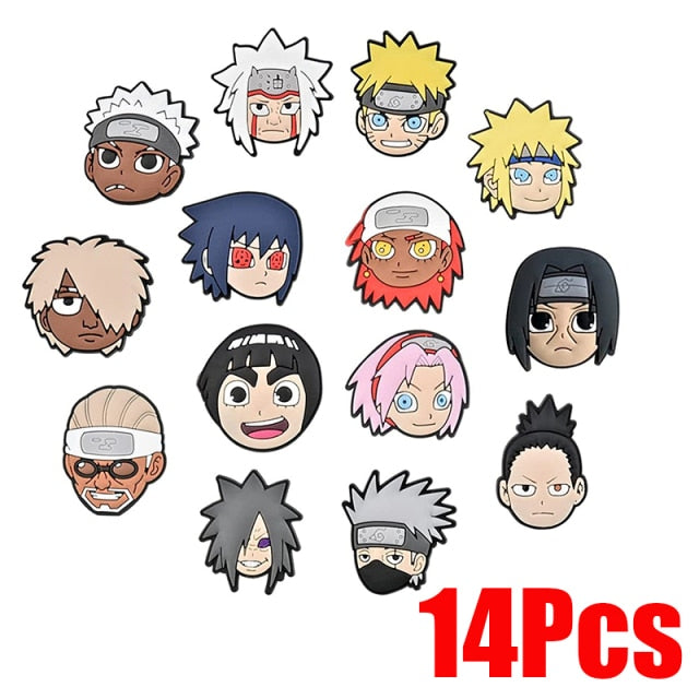 14 Pcs Anime Naruto Waterproof Shoes Charms