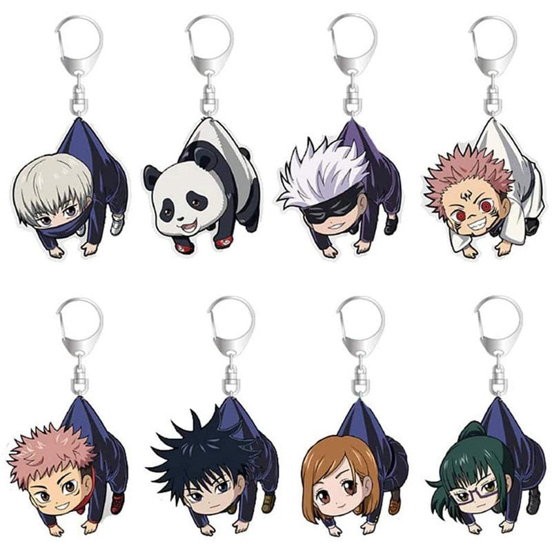 Anime Jujutsu Kaisen Q Version Keychain Key Ring Acrylic Pendant