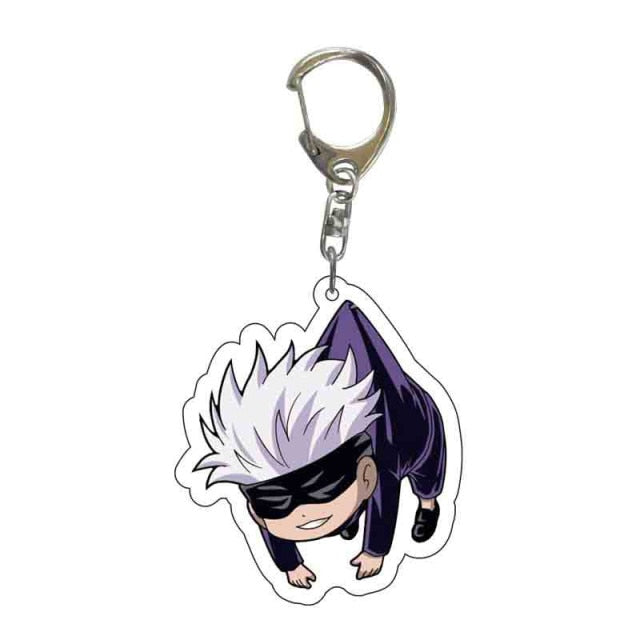 Anime Jujutsu Kaisen Q Version Keychain Key Ring Acrylic Pendant