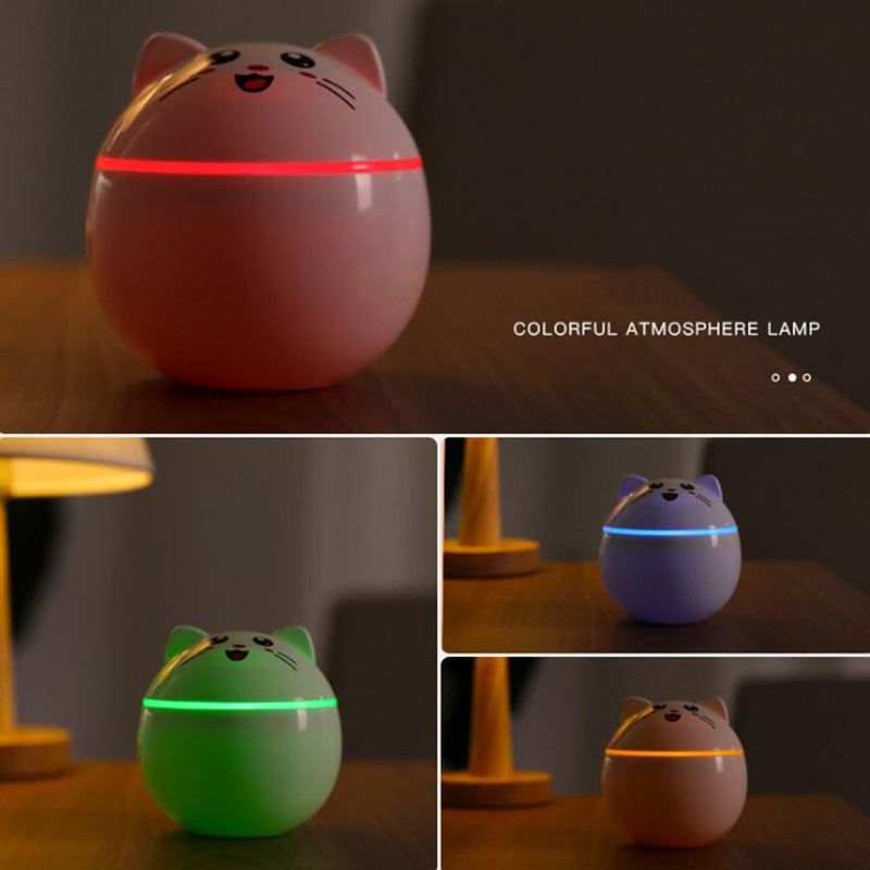 Air Humidifier for Home Ultrasonic Car Mist Maker with Colorful Night Lamps