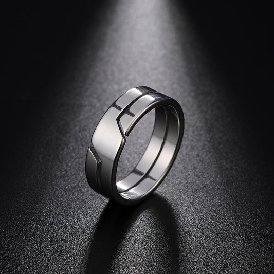 Skyrim Fashion Simple Stainless Steel Couple Ring for Men Women