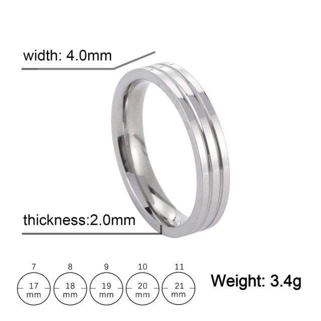 Skyrim Fashion Simple Stainless Steel Couple Ring for Men Women